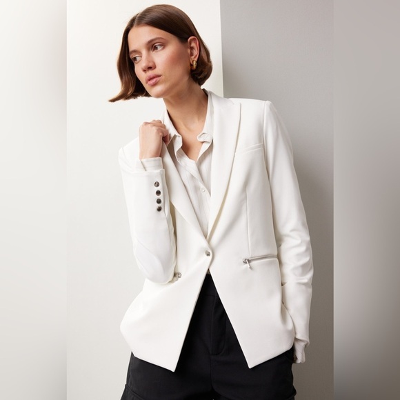 VERONICA BEARD Scuba White Jacket 2 - Picture 4 of 12